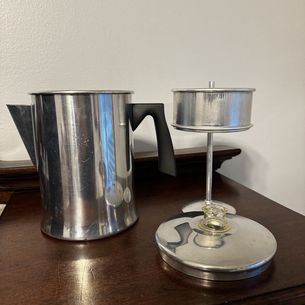 Stainless Steel Coffee Percolator with Black Handle